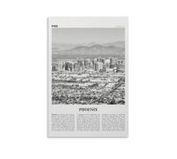 LZTEN Phoenix Print Black And White Skyline, Phoenix Wall Art, Phoenix Poster, Phoenix Photo, Phoenix Decor, Arizona, USA, United States Canvas Wall Art Pos