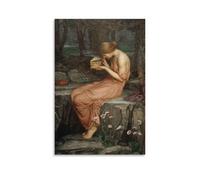 LZTEN Psyche Opening The Golden Box by John William Prints Waterhouse Prints Posters Canvas Wall Art Oil Paintings Deco Unframed 16x24inch
