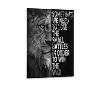 LZTEN Win The War Motivational Lion Inspirational Prints Posters Canvas Wall Art Oil Paintings Deco Framed 12x18inch