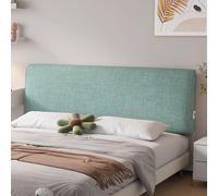 LZTET Bed Reading Cushion,Cotton Linen Fabrics,Thicken Anti-Scratch Anti-Dust Double Bed Headboard Cover,Washable Protector Slipcover For Bedroom Decoration(150 * 60 * 6cm(Straps),Emerald green)