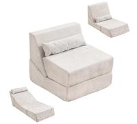 LZTET Folding Sofa Bed,Floor Portable Fold Out Chair Comfy Floor Lounge,Single Guest Sleeper,Freestanding For Living Room,Bedroom,Office,Apartment,No Assembly Required(Light gray)