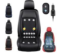 LZTET Ice-Cold Car Cooling Cushion,12v/24v Seat Cushion,With 16/24 Fans & Massage,Front Seat Covers For Cars SUV Universal - Driving Comfort,Ideal Summer Accessory((16 fans) 24v,Black)