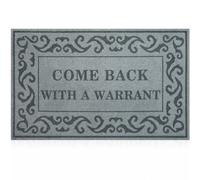 Lzuso Doormat Outdoor Entrance Front Door Mat Grey Come Back with A Warrant Doormat with Non Slip Rubber Backing for Home Indoor Funny Patio Entryway High Traffic Areas Floor Welcome Mats