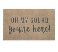 Lzuso Funny Doormat Oh My Gourd, You're Here Welcome Mat for Front Porch, Kitchen, Garden - Heavy-Duty Rubber Non Slip Backing - 28 x 18inch