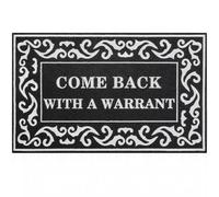 Lzuso Welcome Mat Outdoor Indoor With Non Slip Rubber Backing - Durable Easy to Clean Entrance Mat for Home, Farmhouse, Patio, Front Door - Come Back With A Warrant