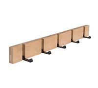 LZVMLNQI Foldable Wall Mounted Wooden Hook Robe Clothing Towel Hanger Nature 5 Hooks