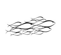LZVMLNQI Modern Fish Wall Sculpture Art Decor Metal for Living Room Indoor Bedroom, Black, 55 x 20cm