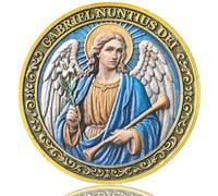 LZWIN Archangel Gabriel Challenge Coin - Inspirational Religious Token with Prayer for Guidance and Protection | Spiritual Angel Challenge Coin for Faith and Wisdom