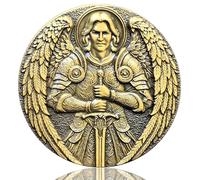 LZWIN Archangel Michael Challenge Coin - 1.57 Inch Zinc Alloy Token Featuring Psalm 91 for Protection and Strength - Perfect Faith Gift for Encouragement