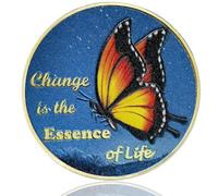 LZWIN Change Your Life Today Butterfly Sobriety Chip AA Recovery Medallion for Men and Women