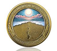 LZWIN Footprints in The Sand Inspirational Christian Challenge Coin with Biblical Verse
