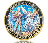 LZWIN Guardian Angel Coin for Protection and Guidance - Inspirational Travel Token with Angelic Blessing Prayer