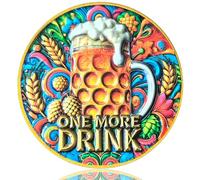 LZWIN ONE More Drink & Party's Over Fun Decision Coin, Colorful Motivational Token for Parties, Unique Gift Idea, Interactive Coin with Protective Case