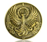 LZWIN Phoenix & Skull Decision Coin - Dual-Sided Motivational YES/NO Flip Coin (Single Coin)