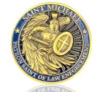 LZWIN Saint Michael Patron Saint of Law Enforcement Challenge Coin