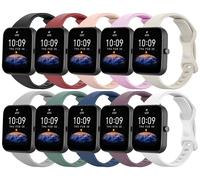 Lzwldan 10 Pack 20mm Slim Watch Bands Compatible with Amazfit GTS/GTS 2/GTS 2e/GTS 2 mini/GTS 3/GTS 4/GTS 4 mini, Soft Silicone Band Sport Replacement Strap for Amazfit Bip/Bip U Pro/Bip 3/Bip 3 Pro