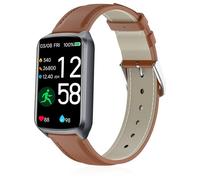 Lzwldan 16mm Leather Watch Bands Compatible with FITVII Slim/Amzhero D26 Fitness Tracker,Soft Genuine Leather Replacement Wristband for KALINCO Slim/MorePro HM08 Fitness 1.47 inch Watch for Women Men