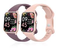 Lzwldan 2 Pack Slim Watch Bands Compatible with Woneligo/Fitpolo Smart Watch IDW13,Soft Silicone Replacement Wristband for FITVII H56/ID208 Plus/TOOBUR/ENOMIR/MILOUZ/Tensky IDW19 Watch for Women Men