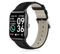 Lzwldan Leather Watch Bands Compatible with Woneligo/Fitpolo Smart Watch IDW13,Soft Genuine Leather Replacement Wristband for FITVII H56/TOOBUR/Tensky/ENOMIR/MILOUZ IDW19 Watch for Women Men