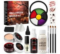 LZXLUKGIR Halloween SFX Makeup Kit,Special Effects Scar Makeup for Adults | Professional Face Paint Bruise Makeup,Realistic Fake Blood Spray,Liquid Latex SFX Halloween Makeup Kit for Zombie Vampire