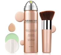 LZXLUKGIR Magic Minerals Airbrush Foundation Full Coverage, Airbrush Flawless Setting Spray Foundation for Mature Skin, Moisturising Foundation Makeup for Mist Finish (01 Natural/Warm Porcelain)
