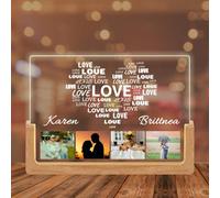 LZXSXZ Custom Acrylic Picture Frames with Night Light, Personalized Photo Gifts for Girlfriend Women Wife Her, Custom Gifts for Christmas Valentines Day Anniversary Birthday