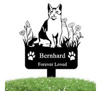 LZXSXZ Custom Cat Name Memorial Grave Stake Marker, Custom Cat Garden Metal Stake, Cat Memorial Metal Sign, Personalized Cat Memorial Stake, Outdoor Cat Garden Decor