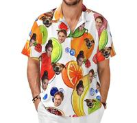 LZXSXZ Custom Hawaiian Shirt with Face, Personalized Funny Button Down Hawaiian Shirts with Face for Men Boyfriend Husband Father Beach Gifts