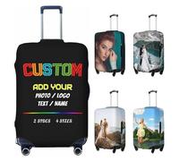 LZXSXZ Custom Luggage Cover - Personalized Suitcase Cover Add Your Own Name Photo Text Double-Sided Different Design - Customize Travel SuitcaseCover Gift for Men Women Team Travel Business