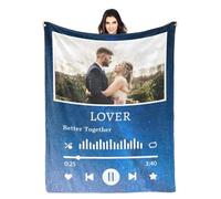 LZXSXZ Custom Music Blanket for Couples, Personalized Lightweight Soft Throw Blanket with Photo Collage, Customized Throw Blanket Gifts for Boyfriend Girlfriend's Birthday Wedding Sisters Christmas