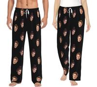 LZXSXZ Custom pajama pants with Photo Face - Personalised pajama pants - Custom Face Pajamas - Personalized Nightwear for Men Women - Customised Christmas Sleepwear Bottoms - Various