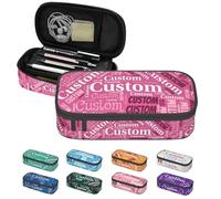 LZXSXZ Custom Pencil Case with Name, Personalized Pen Bag Add Your Image Text, Large Storage Students Stationery Pen Box with Zipper Durable Pencil Box for Girls Boys Office School