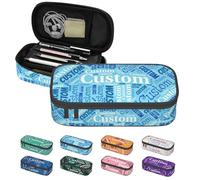 LZXSXZ Custom Pencil Case with Name, Personalized Pen Bag Add Your Image Text, Large Storage Students Stationery Pen Box with Zipper Durable Pencil Box for Girls Boys Office School