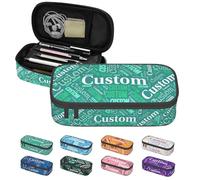 LZXSXZ Custom Pencil Case with Name, Personalized Pen Bag Add Your Image Text, Large Storage Students Stationery Pen Box with Zipper Durable Pencil Box for Girls Boys Office School