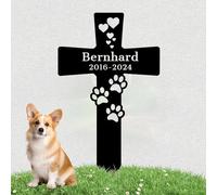LZXSXZ Custom Pet Name Memorial Grave Stake Marker, Personalized Pet Memorial Stake, Custom Pet Garden Metal Stake, Pet Memorial Metal Sign, Outdoor Pet Garden Decor