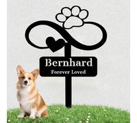 LZXSXZ Custom Pet Name Memorial Grave Stake Marker, Personalized Pet Memorial Stake, Custom Pet Garden Metal Stake, Pet Memorial Metal Sign, Outdoor Pet Garden Decor