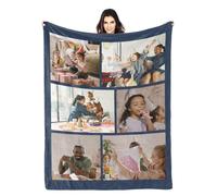 LZXSXZ Personalised Blanket - Custom Blankets with Photos - Custom Fleece Blanket for Couples - Personalised Picture Gift (Size Optional)