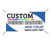 LZXSXZ Personalised Custom Banner - Add Your Own Photo, Logo, Text for Birthday, Holiday, Anniversary, Graduation, Wedding Event - Personalized Decoration Background