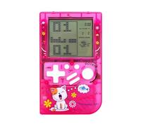 LZYCH Kids Brick Game Console Small Portable Transparent Body Built-in 23 Retro Blocks Games Adjustable Difficulty/Speed Powered By 2 AAA Batteries Kids/Students Birthday Toys (Pink)