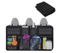 LZYDKH Car Boot Organiser, Car Storage Multi-Pocket Children's Travel Storage Universal Boot Tidy Durable Foldable Cargo Net Super Capacity Organiser for SUV (Black)