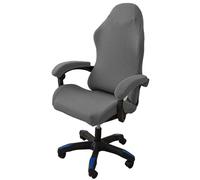 Lzyjck Gaming Computer Office Chair Cover, Stretchable Universal Ergonomic Rotating Armchair Covers Non-Slip, Removable & Washable Protection for Office Home Decorative,Light Gray,1 pack