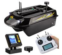 LZYLZF 2 In 1 Fish Finder GPS Rc Bait Boat for Carp Fishing, Smart Return, Maximum Load 8kg, Wind Resistance Level 5, 4 Bait Bins, Quiet Motor, 3 Hulls, With Anti-jamming Remote Control