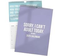 LzYogL Funny 2025 Calendar - Sorry I Can't Adult Today Vertical Monthly Wall Calendar, Motivational Calendar 2025 with Humorous Phrases, Hanging Big Grid Monthly Calendar for Home Office (Purple)