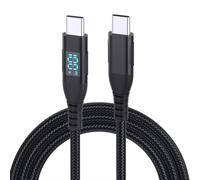 LZYWOD 100W 3/7ft Fast Type-C Cord with LED Display 480Mbps, USB C Charging Outdoor Use dis For Indoor C to Braided Cable (C
