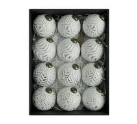 LZYWOD 12pcs 8cm Christmas Tree Ball Pendant Antique Christmas Ball Decoration Ornament Tree Shatterproof Ornaments Xmas Christmas decorations christmas vintage ornaments retro Antique tree silver Fo