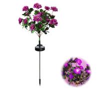 LZYWOD Memorial Garden Bloom Lights - Featuring Realistic Artificial Petals,Solar-Powered Mem Weatherproof Artificial Solar &