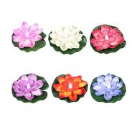 LZYWOD Water Activated Floating Lotus Pond Lights, 6 Pack LED Floating Water Lily Lights, Battery Operated Waterproof Garden & Pool Decorative Floating Lights for Pond, Wedding & Outdoor Decor