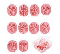 LZZEM 10Pcs Flower Pattern Clay Cutter 3D Pottery Earrings Mold Mini Clay Cutters for Polymer Clay Earrings Making for Earrings Jewellery Making DIY Crafts Findings