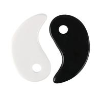LZZEM 2Pcs Black and White Scraper Reusable Lymphatic Massager Tai Chi Design Portable Face and Body Scraper Scratch Resistant for Manual Massage