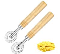 LZZEM 2pcs Pasta Cutting Wheel Ravioli and Pizza Dough Cutter Dumpling Lace Making Tool Noodle Dough Roller for Home Kitchen Pasta Making Tool